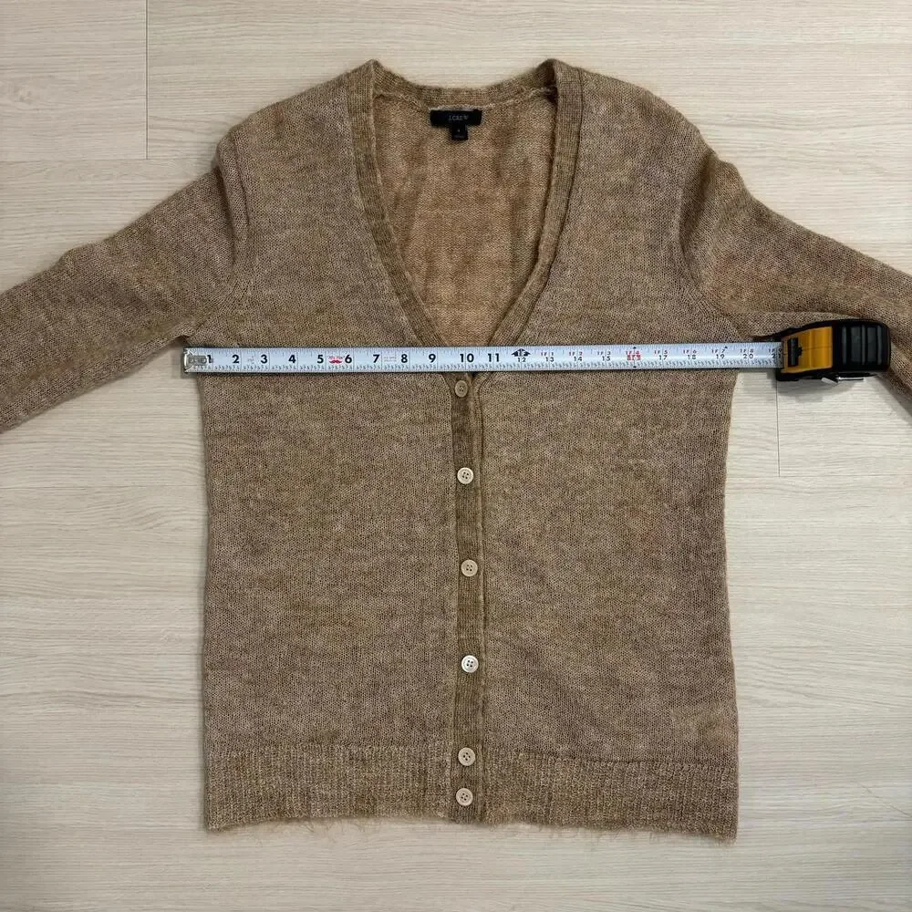 J. Crew Mohair Blend Knit Cardigan Boyfriend Cardigan Button Down Old Money Sz S